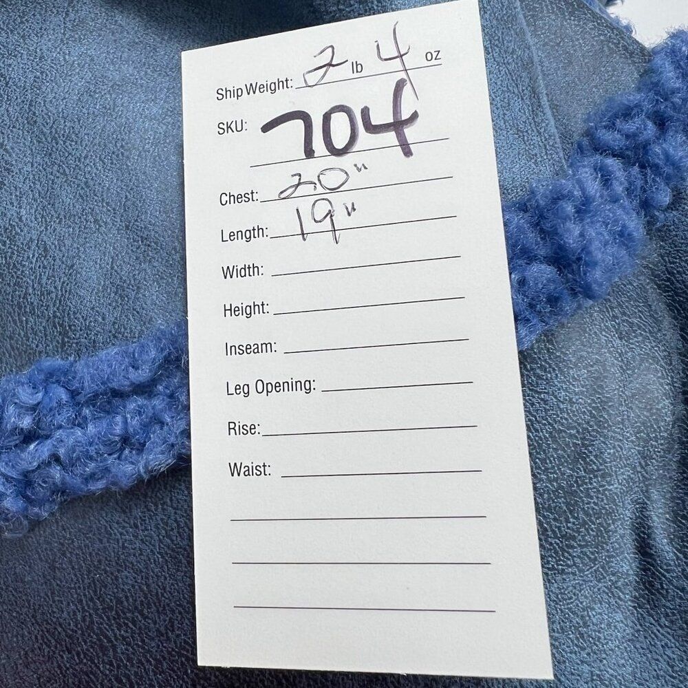 Avec Les Filles Anthropologie Boxy Cropped Fabric Mix Coat Faux Suede Blue Size - Picture 9 of 9